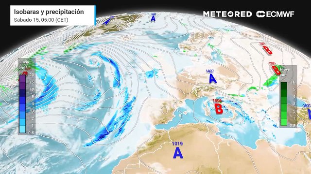 Este fin de semana llegarán varios frentes a España que traerán precipitaciones y altibajos térmicos