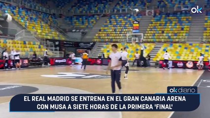 El Real Madrid se entrena en el Gran Canaria Arena con Musa a siete horas de la primera 'final'