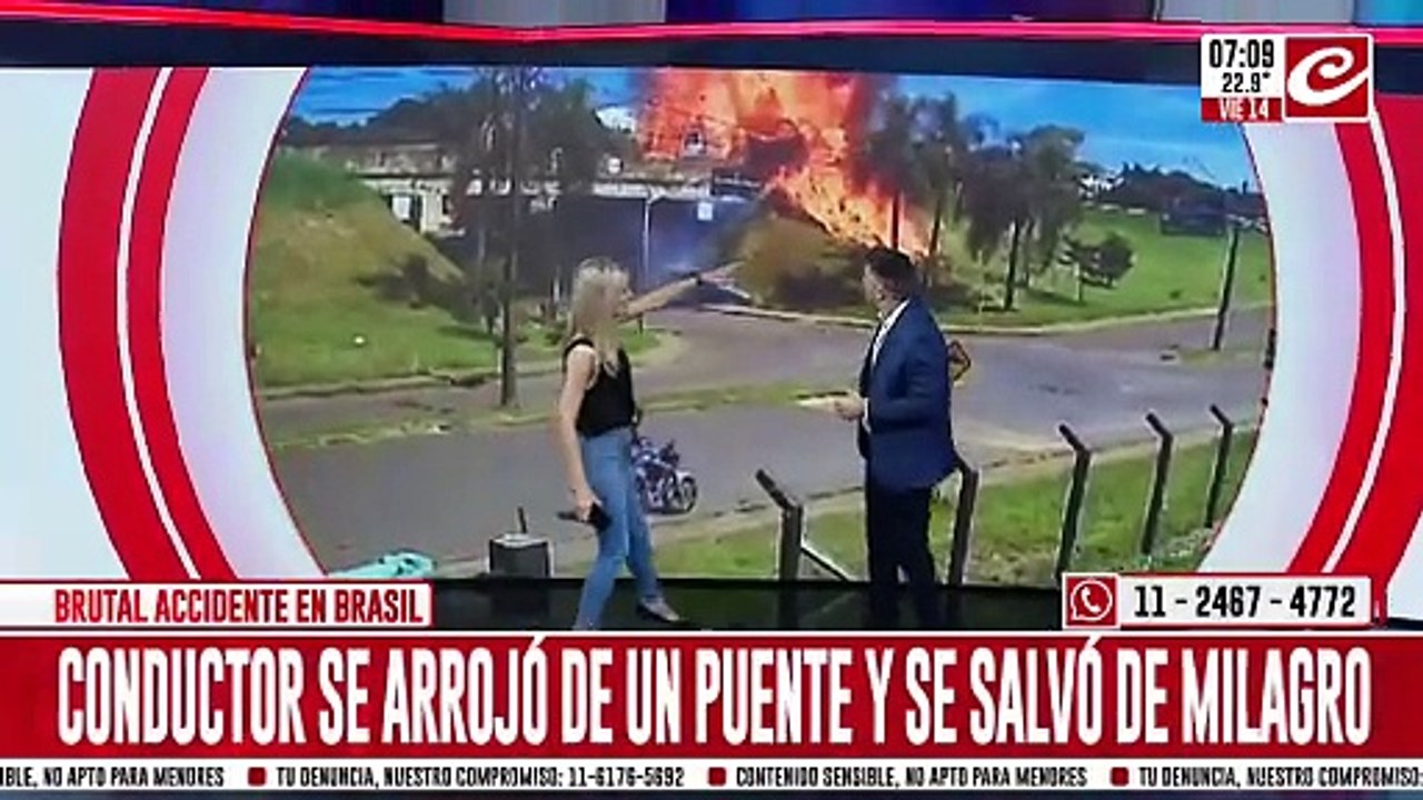 Brasil: Camiones chocaron y explotaron