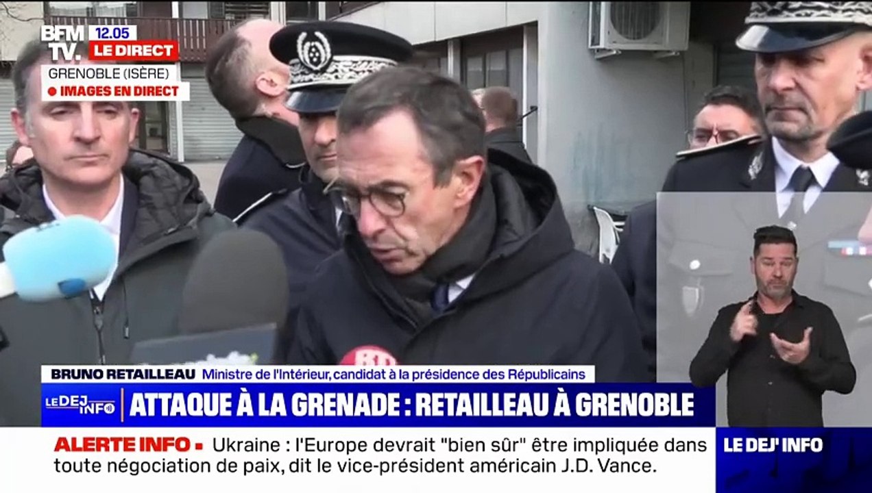 Attaque à la grenade à Grenoble: "Toutes les limites ont été dépassées", affirme Bruno Retailleau