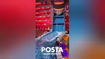 Así luce la monumental ofrenda de Día de Muertos en Edomex