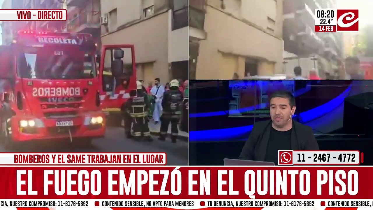 Incendio en un edificio de  Recoleta