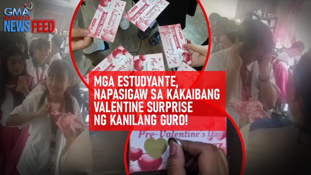 Mga estudyante, napasigaw sa kakaibang Valentine surprise ng kanilang guro! | GMA Integrated Newsfeed