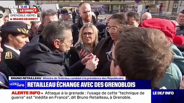 Je veux faire la guerre aux narcotrafiquants , affirme Bruno Retailleau lors d'un échange avec des Grenoblois