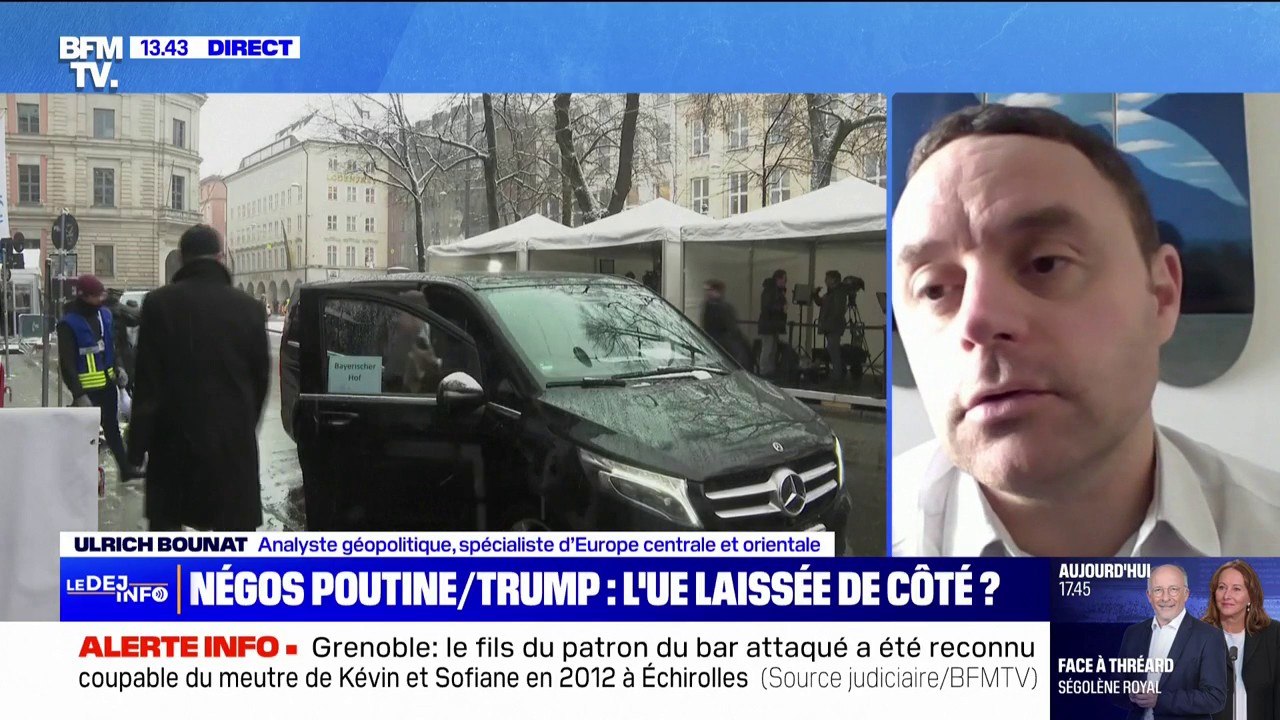 Négociations de paix entre la Russie et l'Ukraine: "Le pire des scénarios pour l'Europe serait que (Washington et Moscou) se mettent d'accord entre eux et que l'Europe ne soit là que pour régler la facture", explique Ulrich Bounat (analyste géopolitique)