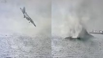Impresionantes imágenes de un F-18 cayendo en picado al mar en San Diego