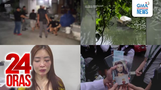 24 Oras: (Part 1) 2 Chinese nangidnap umano, arestado; biktimang tinorture din umano, nasagip; fiance na nanakit umano kay Jellie Aw, hinahanap na ng NBI; mga namili ng bulaklak sa Dangwa, halos magsiksikan sa dami, atbp.