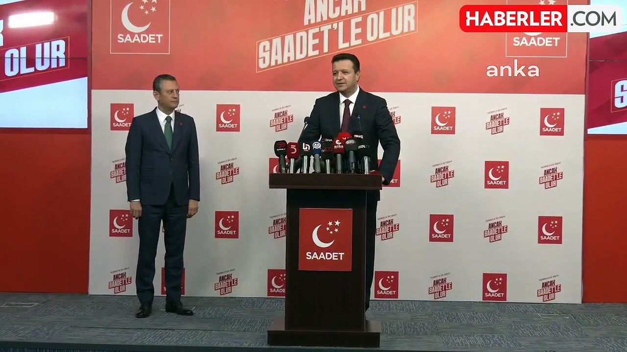 Özgür Özel, Saadet Partisi'ni Ziyaret Etti... Arıkan: "Türkiye'de Bir Özgürlük Problemi Her Geçen Gün Artmakta"