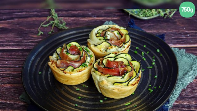 Roses feuilletées aux courgettes et jambon