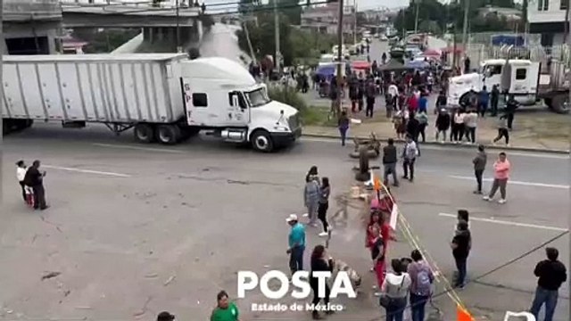 Diez horas y sumando lleva el bloqueo en la Texcoco-Lechería en Ecatepec (VIDEO)