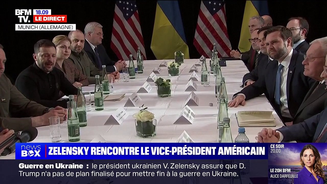 Guerre en Ukraine: les images d'un échange entre le vice-président américain, J.D. Vance, et Volodymyr Zelensky à Munich