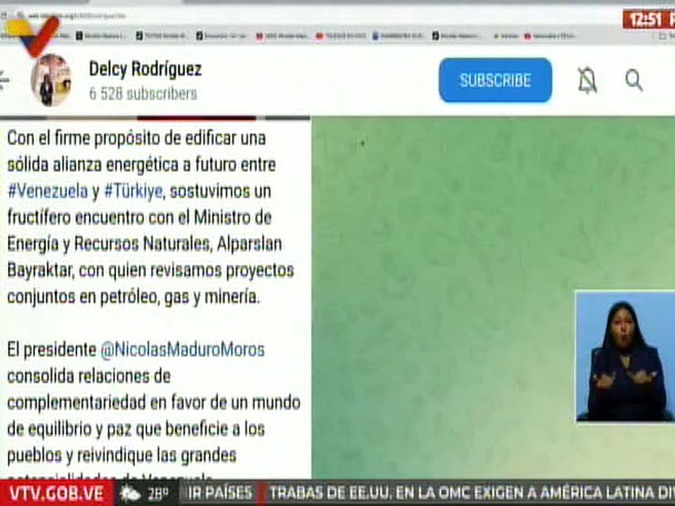 Vpdta. Delcy Rodríguez sostuvo encuentro con el ministro de Energía de Türkiye, Alparslan Bayraktar