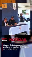 El alcalde de Juárez ha sido duramente criticado en redes sociales luego de que ignorara el desmayo de una oficial de policía durante un evento público