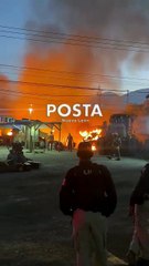 Tarimera y vehículos de construcción afectadas por incendio