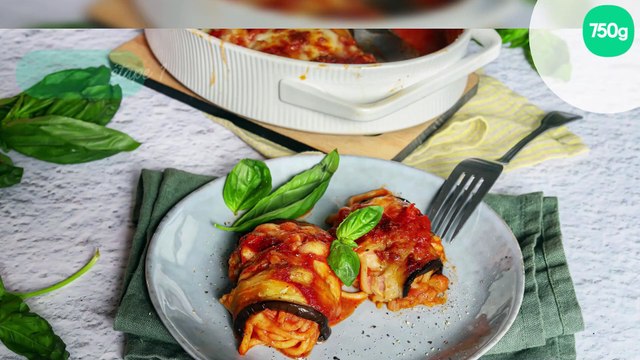Roulades d'aubergines farcies aux spaghettis