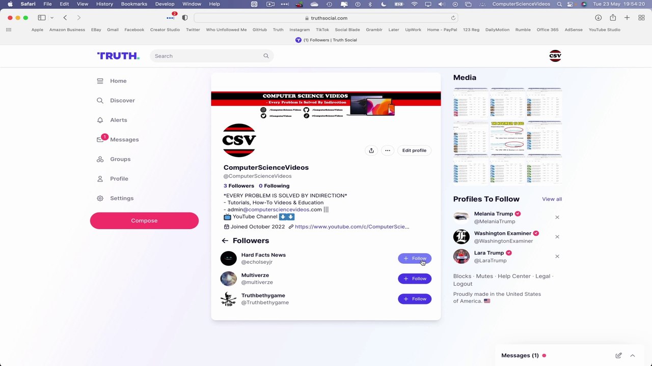 How to FOLLOW a User on TRUTH SOCIAL Using a Desktop Computer / MAC - Basic Tutorial | New