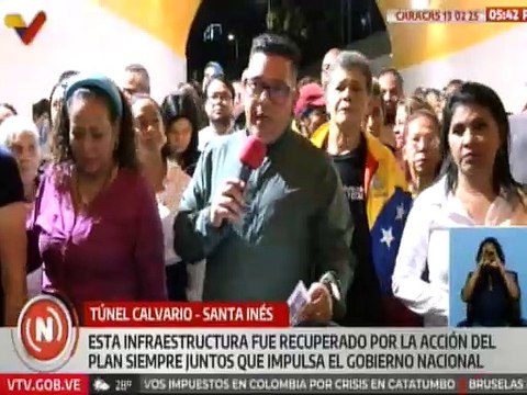 Túnel El Calvario-Santa Inés se convierte en el cuarto túnel recuperado por el programa Siempre Juntos