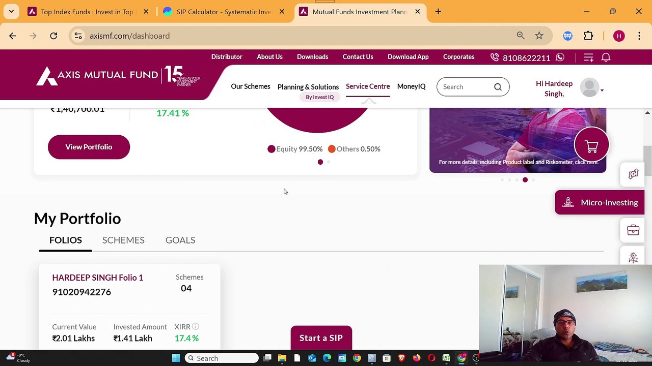 500 Weekly & Monthly SIP in Axis Bank Next 50 Index Mutual FUND How to Register Automatic Payment
