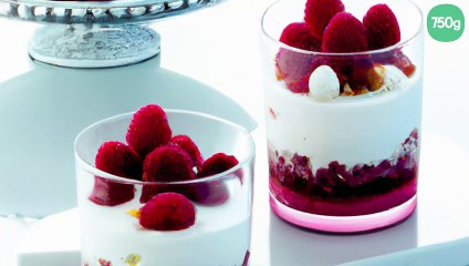 Verrines framboise nougat
