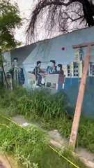 Preocupa barda a punto de caer en jardín de niños en Monterrey