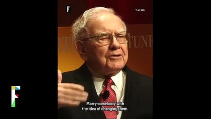 Warren Buffett says if you want a marriage to last, "look for someone with low expectations"
