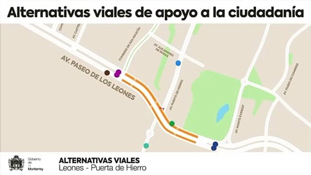 Gobierno de Monterrey habilitará nuevos carriles en Paseo de los Leones