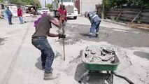 Gobierno de Escobedo realiza trabajos de pavimentación y bacheo tras las lluvias