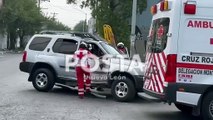 Choque entre ruta y camioneta deja dos heridos en Monterrey