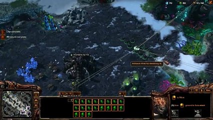 [StarCraft 2]No.0343--Great ZERG Player vs Hard A.I, LOSS[Queens' Defense, &, Mass-Hydra].CUT.01'31-19'58