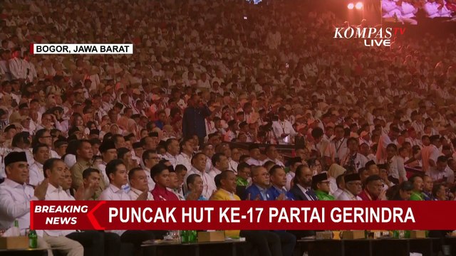Lengkap! Momen Pidato di HUT ke-17 Gerindra, Presiden Prabowo Ucapkan Terima Kasih ke Jokowi