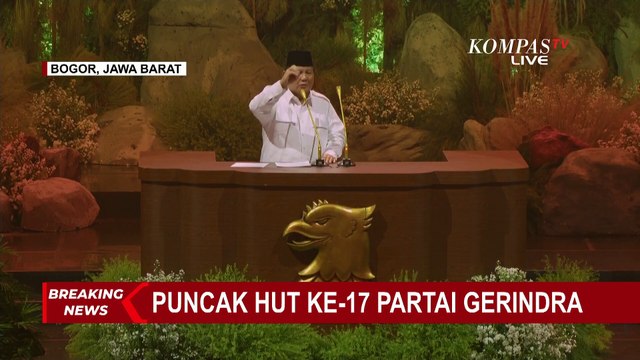 Singgung Anggaran Makan Bergizi Gratis di Pidato HUT ke-17 Gerindra, Prabowo: Uangnya Ada!