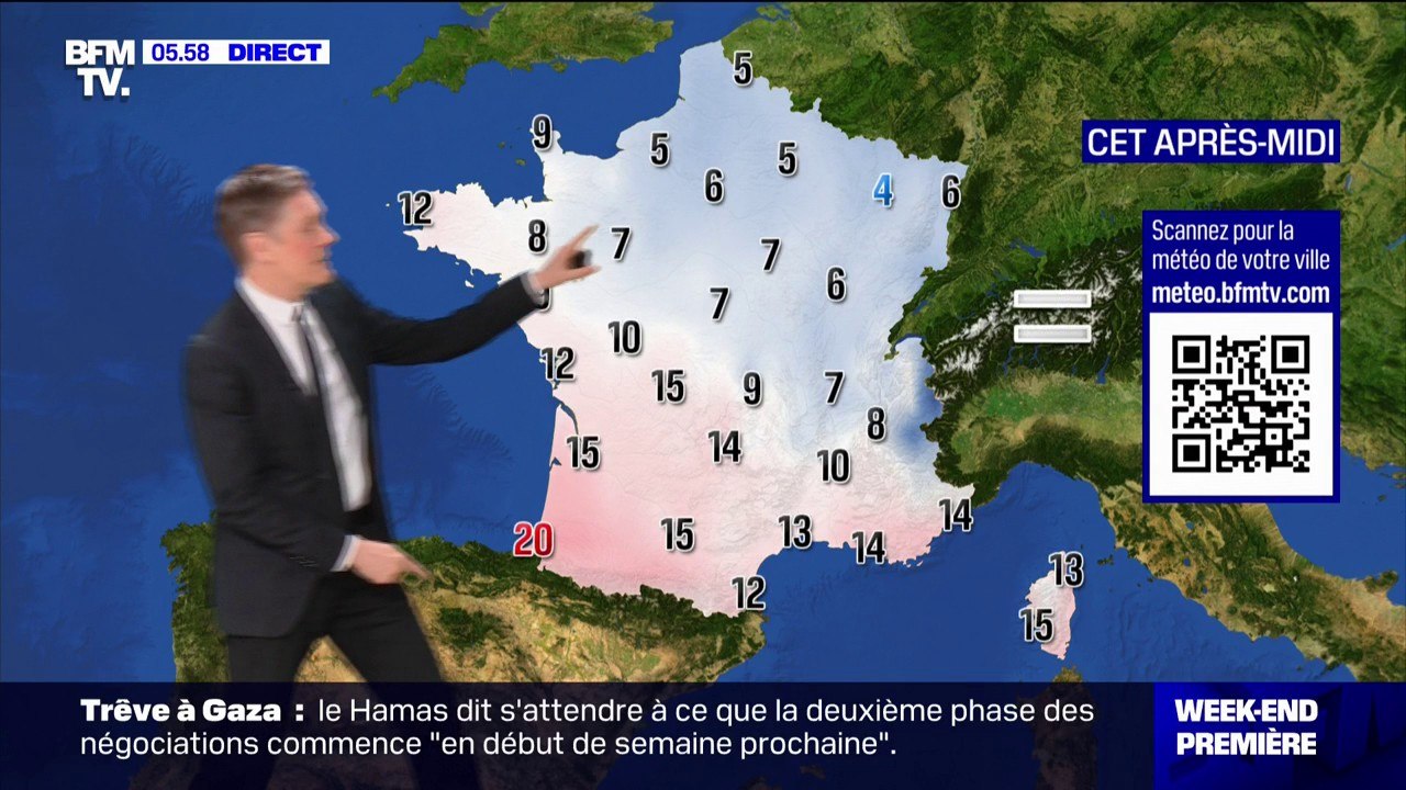 Météo: un ciel dégagé et des températures allant de 4 degrés dans le Nord-Est  à 20 degrés dans le Sud-Ouest