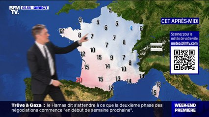 Météo: un ciel dégagé et des températures allant de 4 degrés dans le Nord-Est  à 20 degrés dans le Sud-Ouest