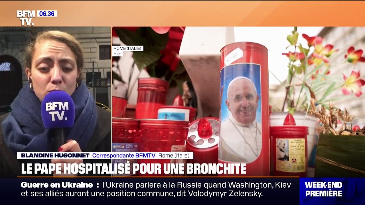 Le pape François a été hospitalisé vendredi à Rome pour une bronchite
