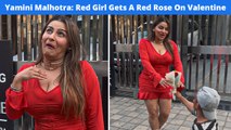 Yamini Malhotra Spotted In Her Red Hottie Look! Gets A Red Rose From Her Fan On Valentines!