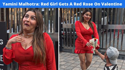 Yamini Malhotra Spotted In Her Red Hottie Look! Gets A Red Rose From Her Fan On Valentines!