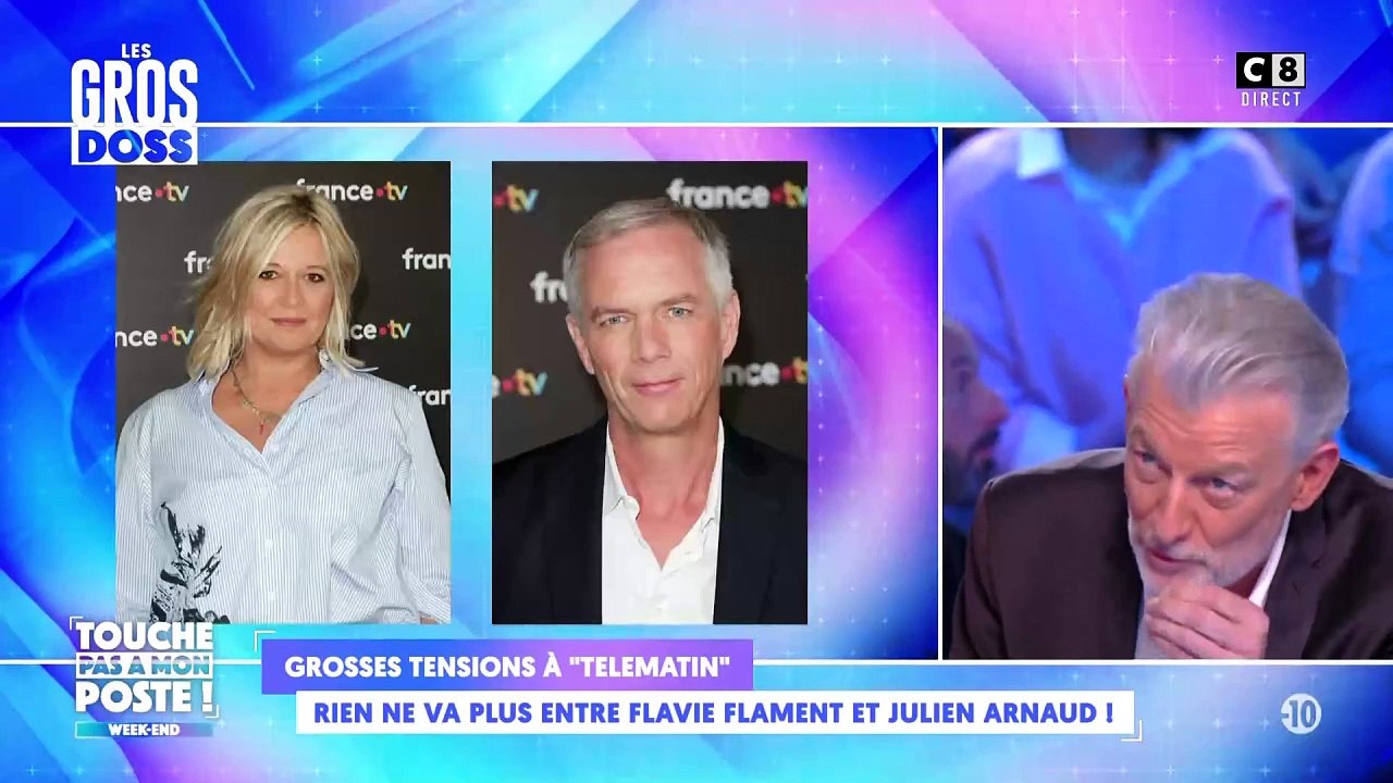 "Touche pas à mon poste" revient sur les tensions qui existeraient dans Télématin sur France 2 entre Flavie Flament et Julien Arnaud : "Isl ne s'adressent plus la parole en dehors de l'antenne !"