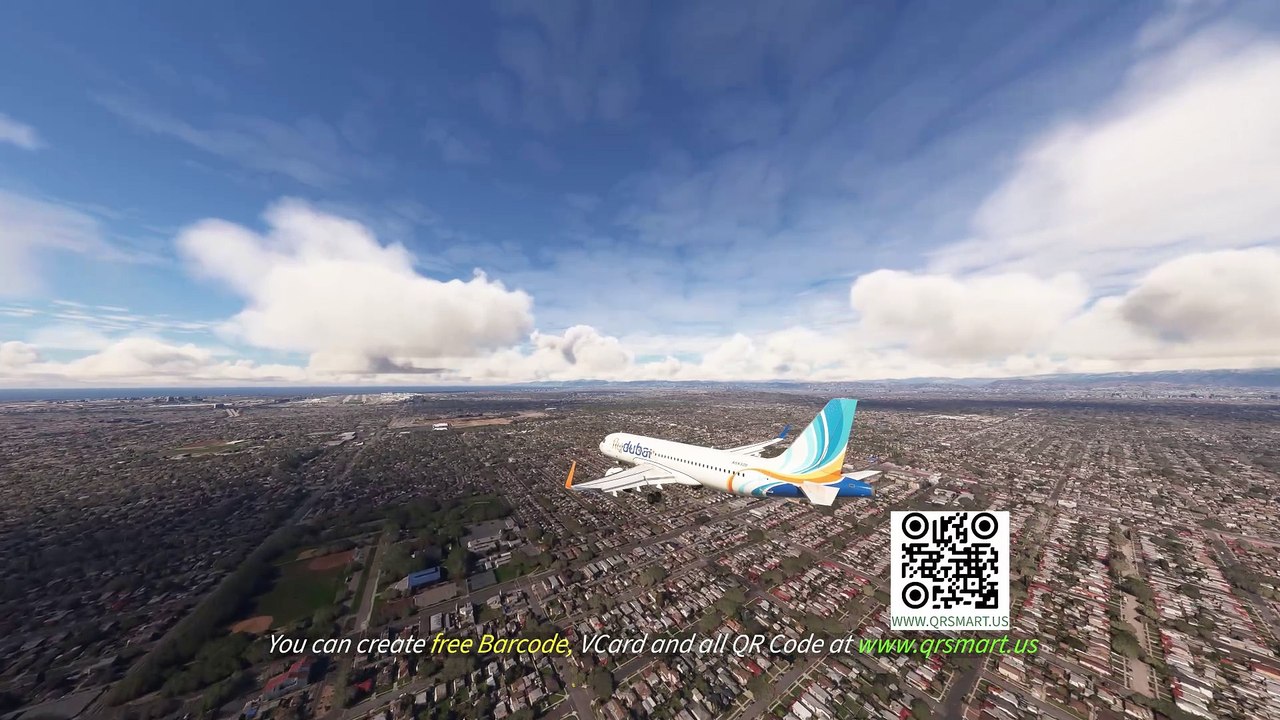 Splendid Touchdown Fly Dubai A320 at Los Angeles International Airport (LAX), Los Angeles, United States