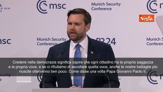 Jd Vance cita Papa Giovanni Paolo II: Non abbiate paura