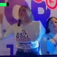 Bochornoso momento vive Kathia Bolio al aplaudir triunfo de Claudia Sheinbaum