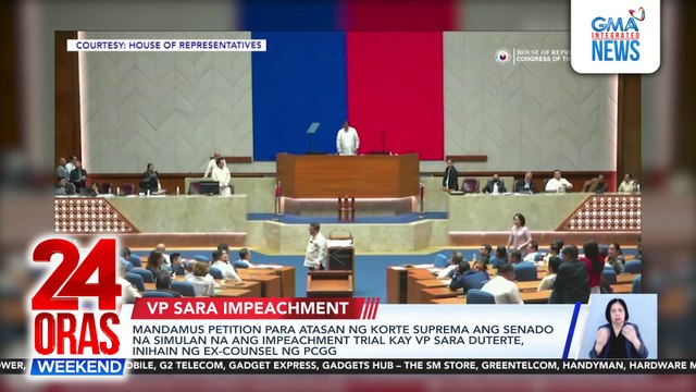 Mandamus petition para atasan ng Korte suprema ang Senado na simulan na ang impeachment trial kay VP Sara Duterte, inihain ng ex-counsel ng PCGG | 24 Oras Weekend