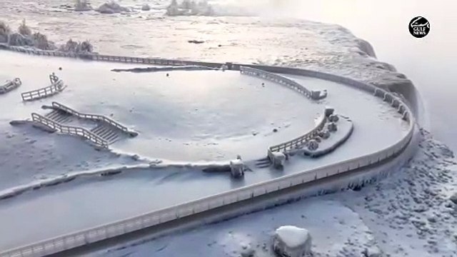 As US temperatures dip, Niagara Falls partly freezes