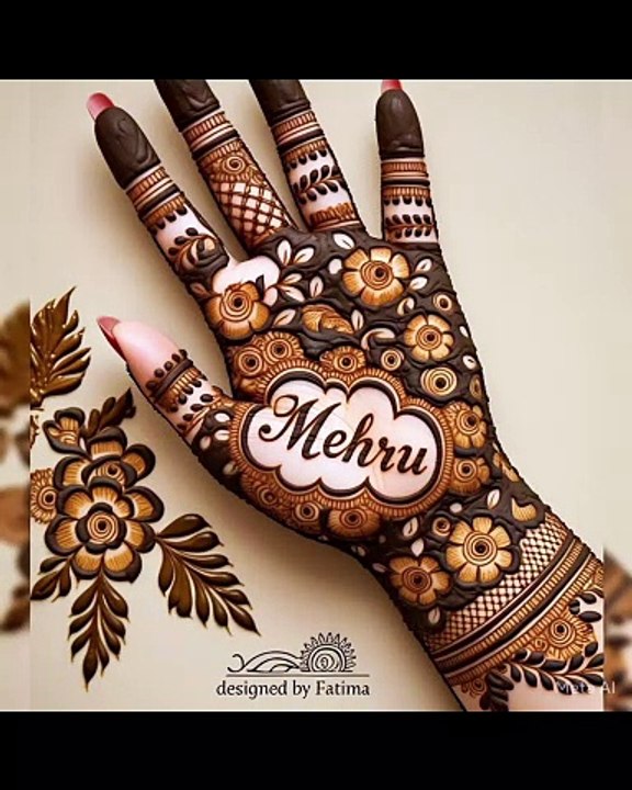 arabic mehndi designs for hands back side simple | Mehru name mehndi design trending picture #henna