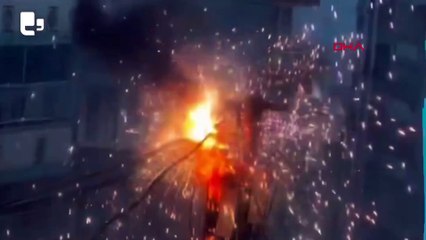 Şanlıurfa'da trafodaki patlama kamerada