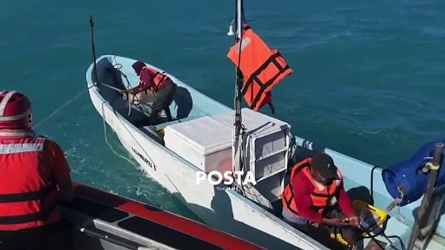 Rescatan a dos pescadores yucatecos tras varios días en alta mar