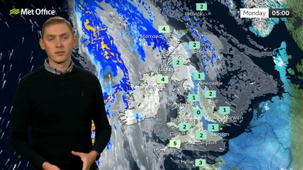 Met Office Sunday morning weather forecast 16/02/2025 - Grey in the UK