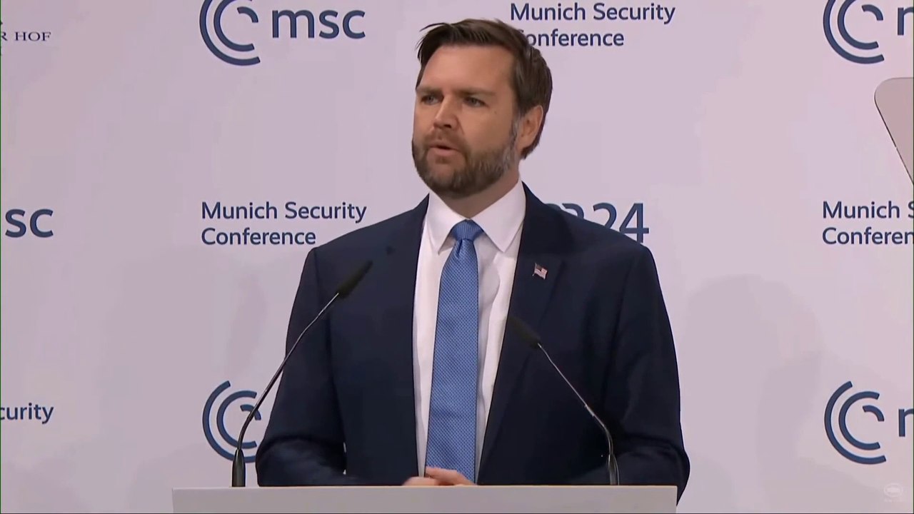 Vizepräsident JD Vance hält eine Rede auf der Münchner Sicherheitskonferenz