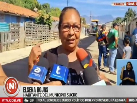Aragua I En el mcpio. Sucre se realizó el Plan Nacional de Asfaltado con más de 10 mil toneladas colocadas