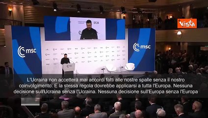 Zelensky a Monaco: ?Non accetteremo accordi fatti alle nostre spalle?