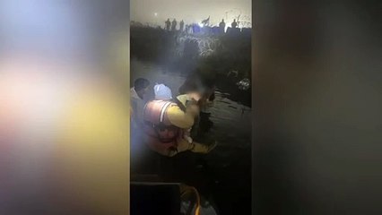 Rescate de familia mexicana con hipotermia en Río Bravo por Grupo Beta del INM